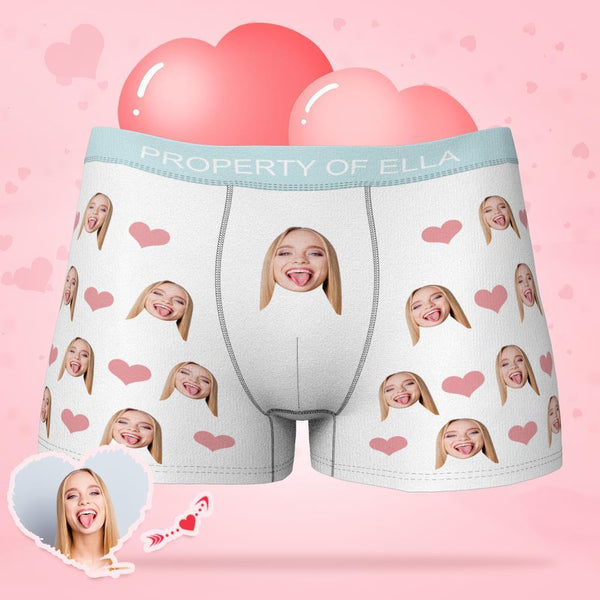 Custom Face Boxer with Text Inscribed Waist