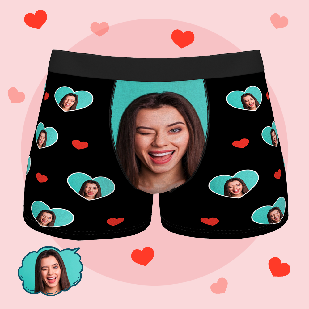 Custom Personalised Funny Face Boxers Briefs for Men Husband Boyfriend Underwears with Multi Face Photo