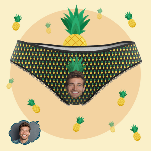 Custom Women Panty with Boyfriend Face - Pineapple