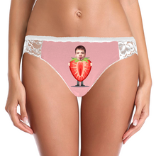 Custom Face Lace Panty Women Sexy Photo Panties Best Girfriend Gift - Strawberry Boyfriend
