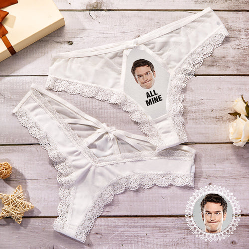 Custom Lace Thong Sexy Lace Panties Funny Gift with Boyfriend Face - MyFaceBoxerUK