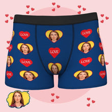 Custom Funny Face Boxers Personalised Photo Underwear Gift for Men - Love Heart