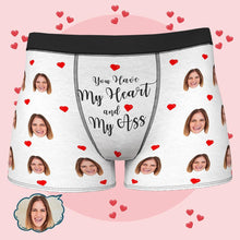 Personalised Funny Face Boxers Custom Photo Underwear Gift for Men-You Have My Heart and My Kiss