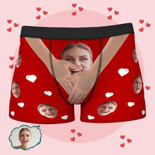 Personalised Funny Face Boxers Custom Photo Underwear Gift for Men Girl Face and Hug
