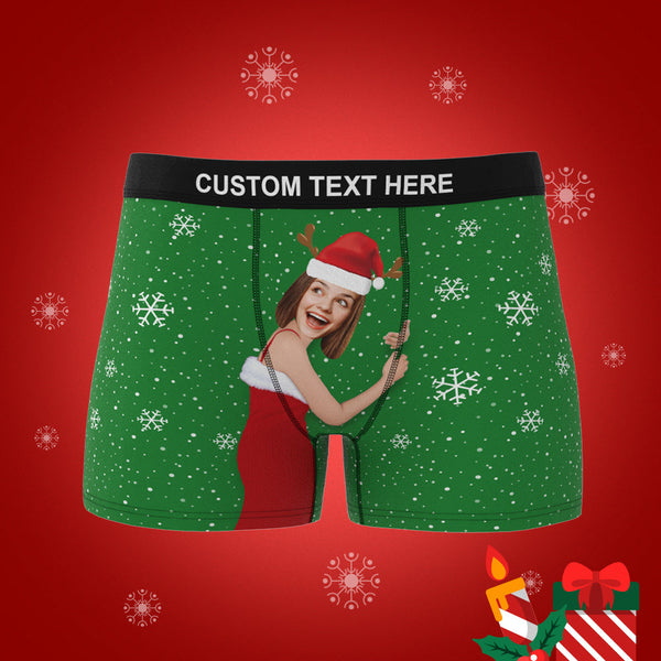 Custom Girlfriend Face Boxers Shorts Personalised Photo Underwear Christmas Gift for Men