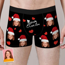 Custom Face Boxers Shorts Personalised Photo Underwear Christmas Gift for Men Merry Christmas