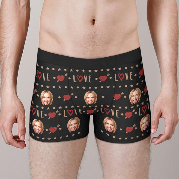 Custom Face Boxers Love Personalised Funny Naughty Underwear Gift For Boyfriend