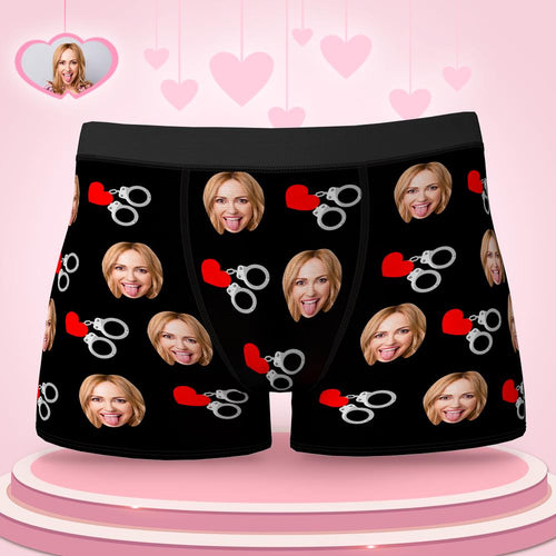 Personalised Boxer Briefs For Him Valentines Gift For Boyfriend Love You Face Underwear