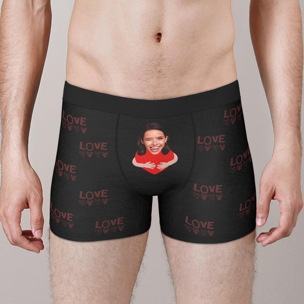 Custom Face Boxers Personalised Naughty Underwear Love Heart Gift For Men
