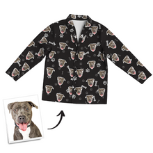 Multi-Color Custom Dog Photo Long Sleeve Pajamas, Sleepwear, Nightwear - Bone