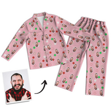 Multi-Color Custom Photo Long Sleeve Pajamas, Sleepwear