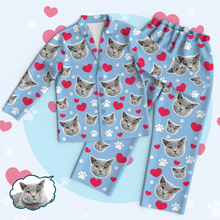 Custom Cat Face Photo Pajamas Suit - Unique Pet Gifts Idea