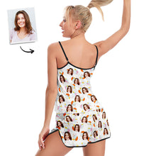 Custom Face Pajamas Fruits Suspender Sleepcoat Shorts Lingerie Set Summer Sleepwear - MyFaceBoxerUK