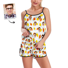 Custom Face Pajamas Cool Summer Suspender Sleepcoat Shorts Lingerie Set Summer Sleepwear - MyFaceBoxerUK