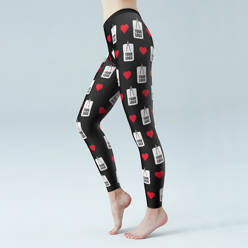 Custom Heart Leggings With Your LOGO Personalised Gift