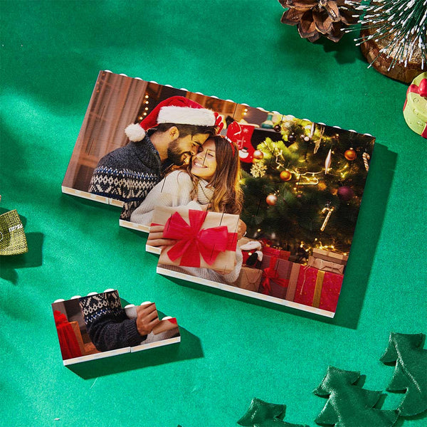 Christmas Gifts Personalised Building Brick Custom Photo Block Square Shape - MyFaceBoxerUK