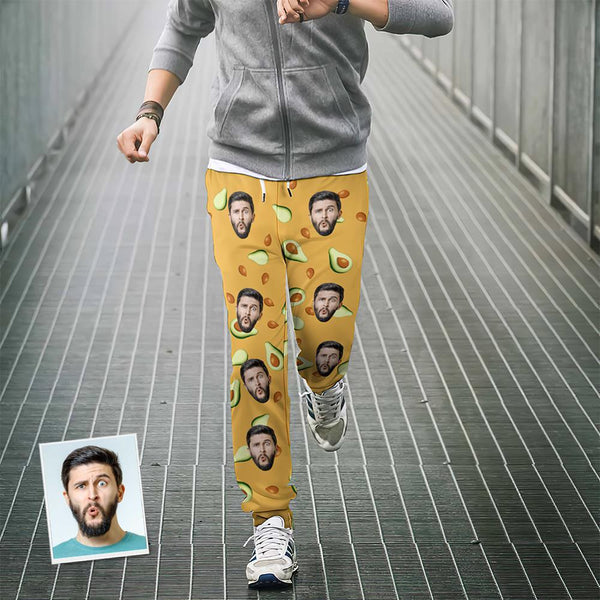Custom Face Sweatpants Personalized Unisex Joggers Avocado Design - MyFaceBoxerUK