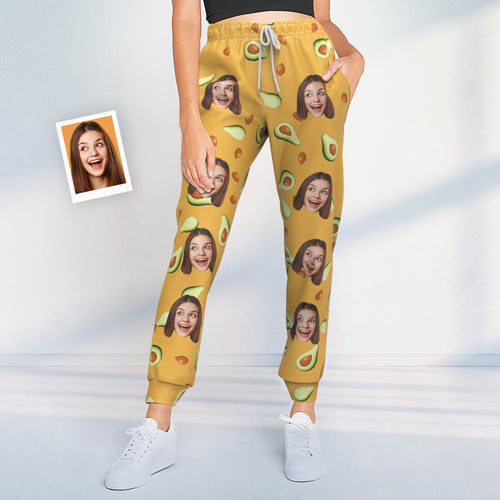 Custom Face Sweatpants Personalized Unisex Joggers Avocado Design - MyFaceBoxerUK