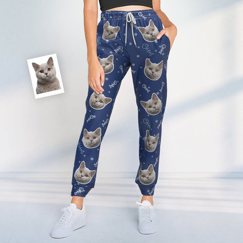 Custom Cat Face Sweatpants Unisex Joggers Gift For Pet Lovers - MyFaceBoxerUK