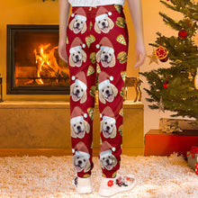 Custom Face Christmas Sweatpants Unisex Joggers with Pizza and Burger - MyFaceBoxerUK
