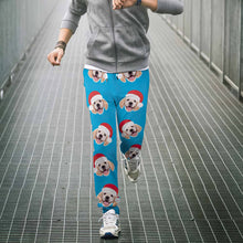 Custom Face Sweatpants Unisex Joggers with Christmas Hat Christmas Gift - MyFaceBoxerUK