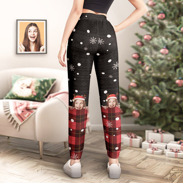 Custom Face Christmas Style Sweatpants Personalised Unisex Joggers Funny Christmas Gift - MyFaceBoxerUK