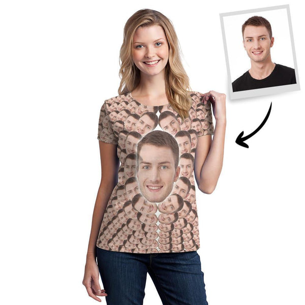Custom Faces Mash Funny All Over Print T-shirt