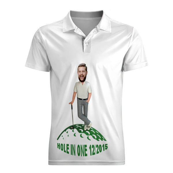 Custom Face Polo Shirt For Men Hole In One Golf Polo Shirt Gift For Golfer - MyFaceBoxerUK
