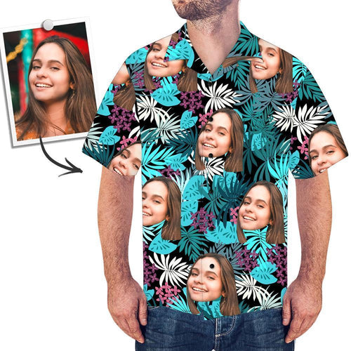 Custom Face On Shirt Hawaiian Shirt Flower and Parrot