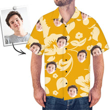 Custom Face Shirt Men's All Over Print Hawaiian Shirt Yellow Shirt