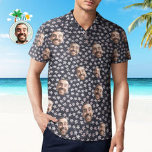 Custom Face Polo Shirt For Men Flowers Style Personalized Hawaiian Golf Shirts - MyFaceBoxerUK