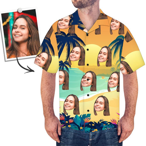 Custom Face Shirt Hawaiian Beach Hawaiian Shirt