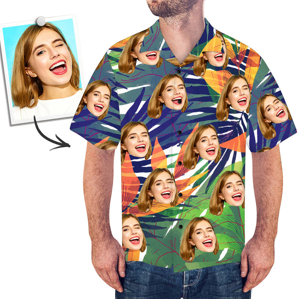 Custom Face Shirt Men's All Over Print Hawaiian Shirt for Him