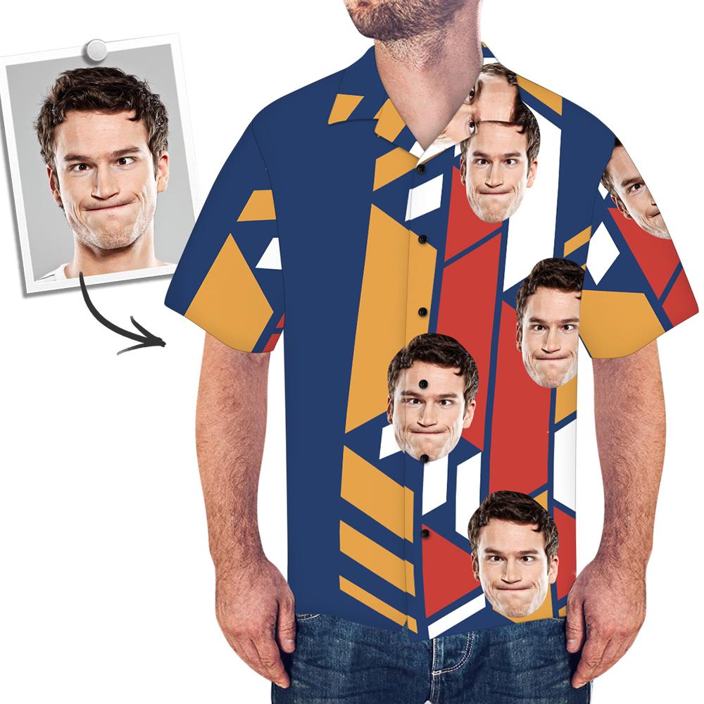 Custom Face Shirt Men's All Over Print Hawaiian Shirt Memorial Gifts for Boyfriend