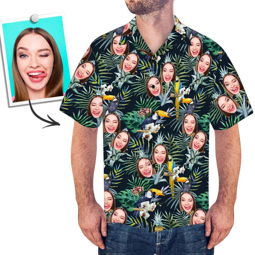 Custom Face Shirt Men's All Over Print Hawaiian Shirt Tropic Style Memorial Gifts