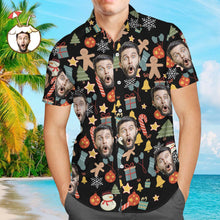Custom Face Shirt Personalised Photo Men's Hawaiian Shirt Christmas Surprise Gift - Merry Christmas