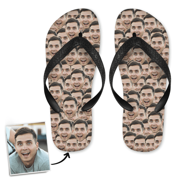 Custom Face Mash Photo Flip Flops Funny Sandals