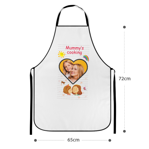 Custom Kitchen Apron With Your Photo Mother's Day Gifts - Mummy's Cooking