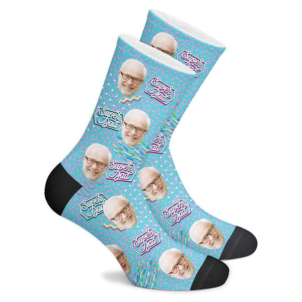 Customized Super Dad Retro Socks