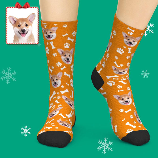 Custom Face Dog Socks With Your Text 3D preview
