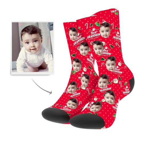 Christmas Customized Grandson Socks