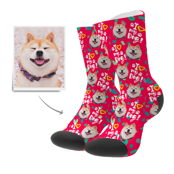 Customized Love Dog Socks