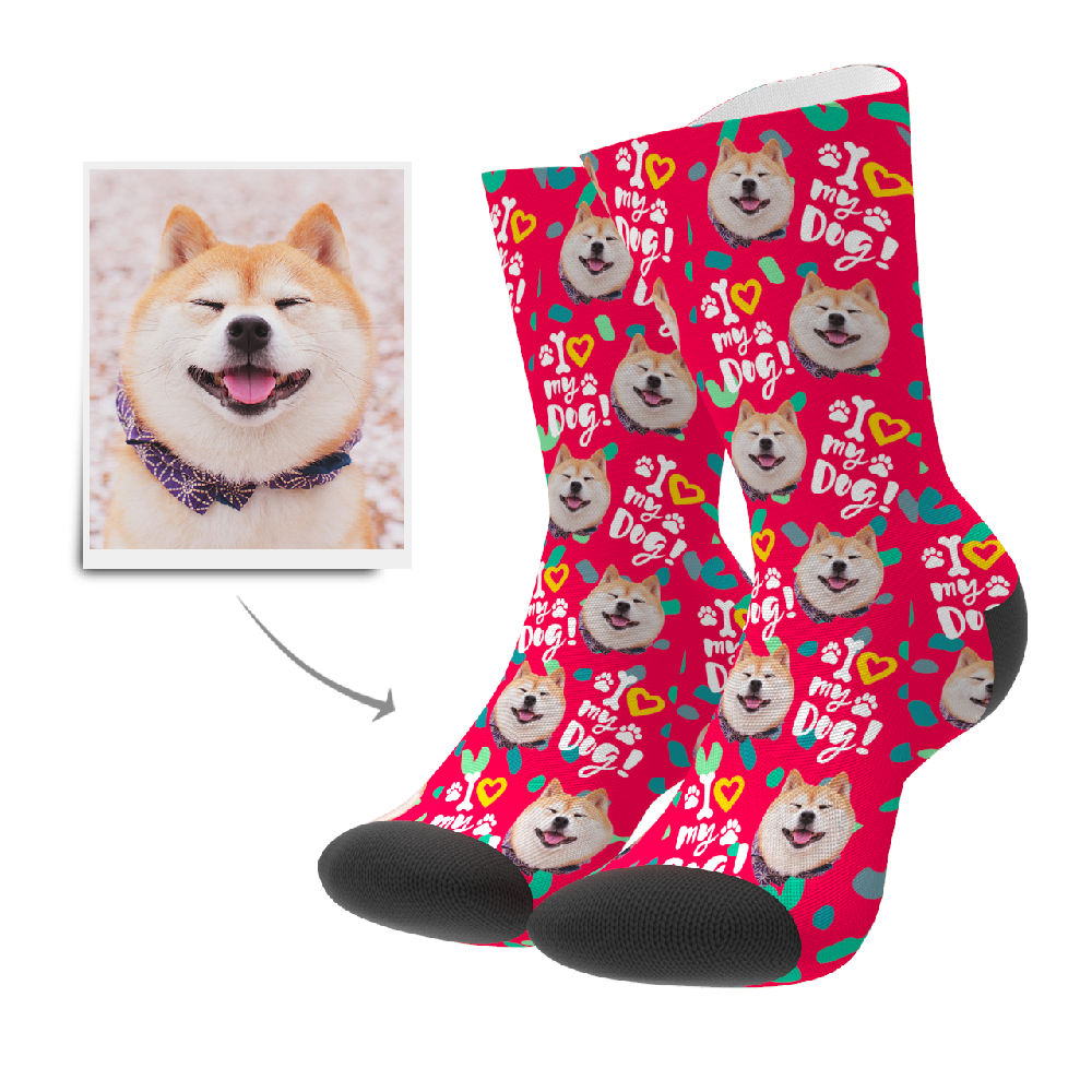 Customized Love Dog Socks