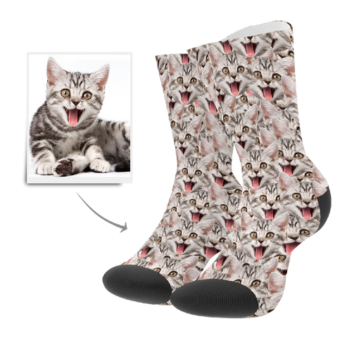 Customized Face Mash Cat Socks