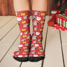 Custom Christmas Socks Personalised Face Socks Unique Christmas Gifts - Red