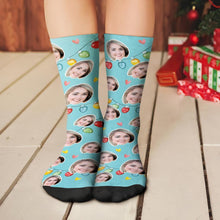 Custom Christmas Socks Personalised Women Face Socks Unique Gifts