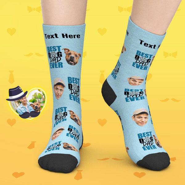 Gifts for Dad, Custom Face Socks Add Pictures And Name - Best Dog Dad Ever