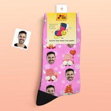 Pink Christmas Custom Face Socks Add Pictures and Name Cute Gift - MyFaceBoxerUK