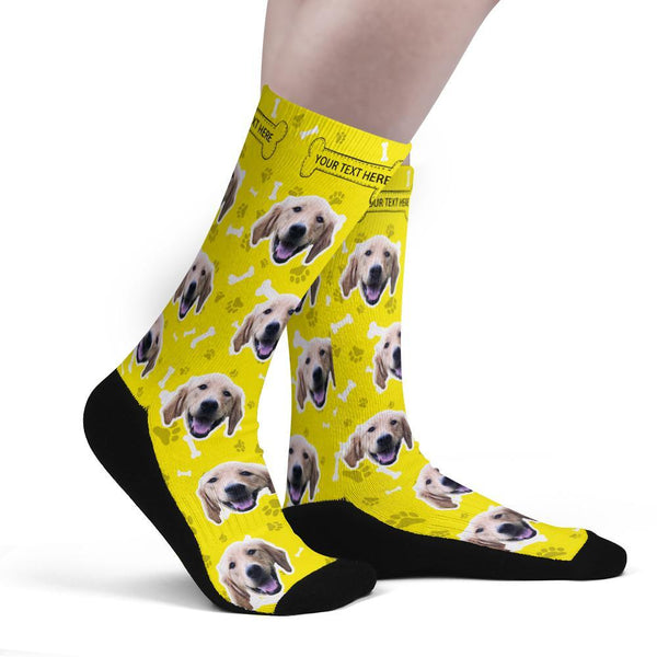 Custom Upgrade Breathable Dog Socks With Your Text - MyPhotoSocks