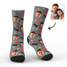 3D Preview Custom Face Socks Personalized Photo Socks Gift For Family - Love